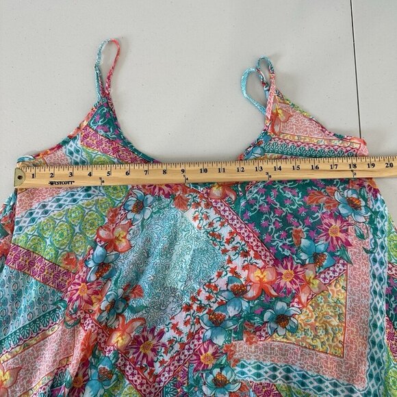 Into the Bleu Swim Cover up Paisley Floral Handkerchief Hem Large - Picture 7 of 9